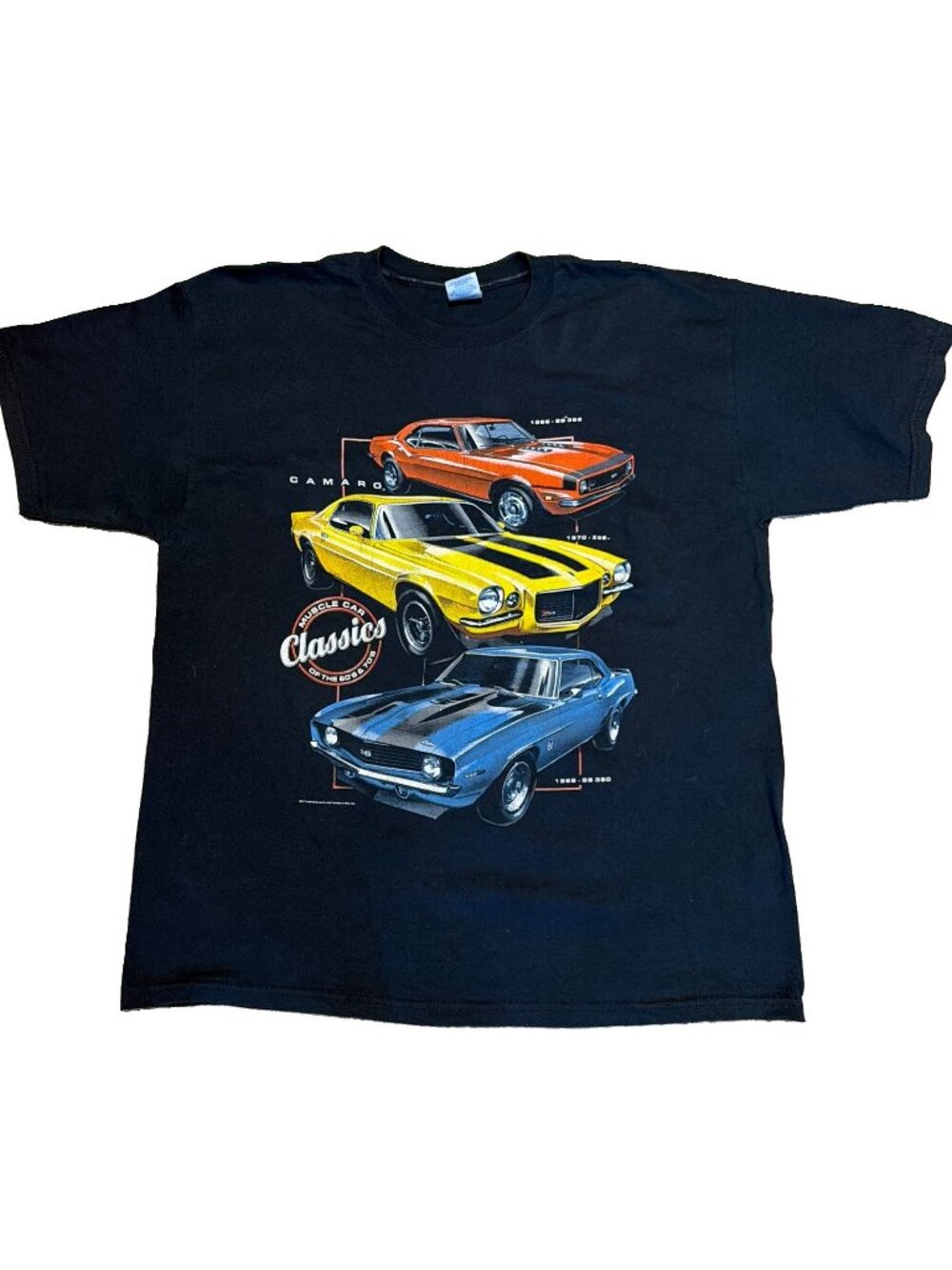 Vintage 90s Men's Chevrolet Camaro T Shirt Size XL Black Muscle Car Classics